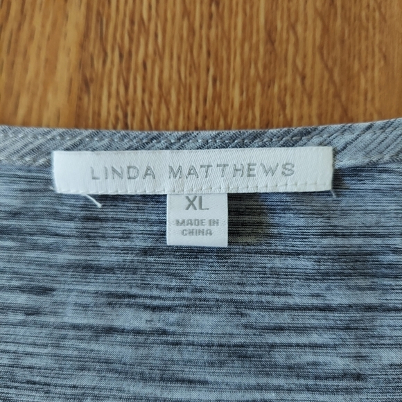 Linda Matthews Gray woman's blouse Size XL New. Any seasons Gift Mothers day - Picture 3 of 6